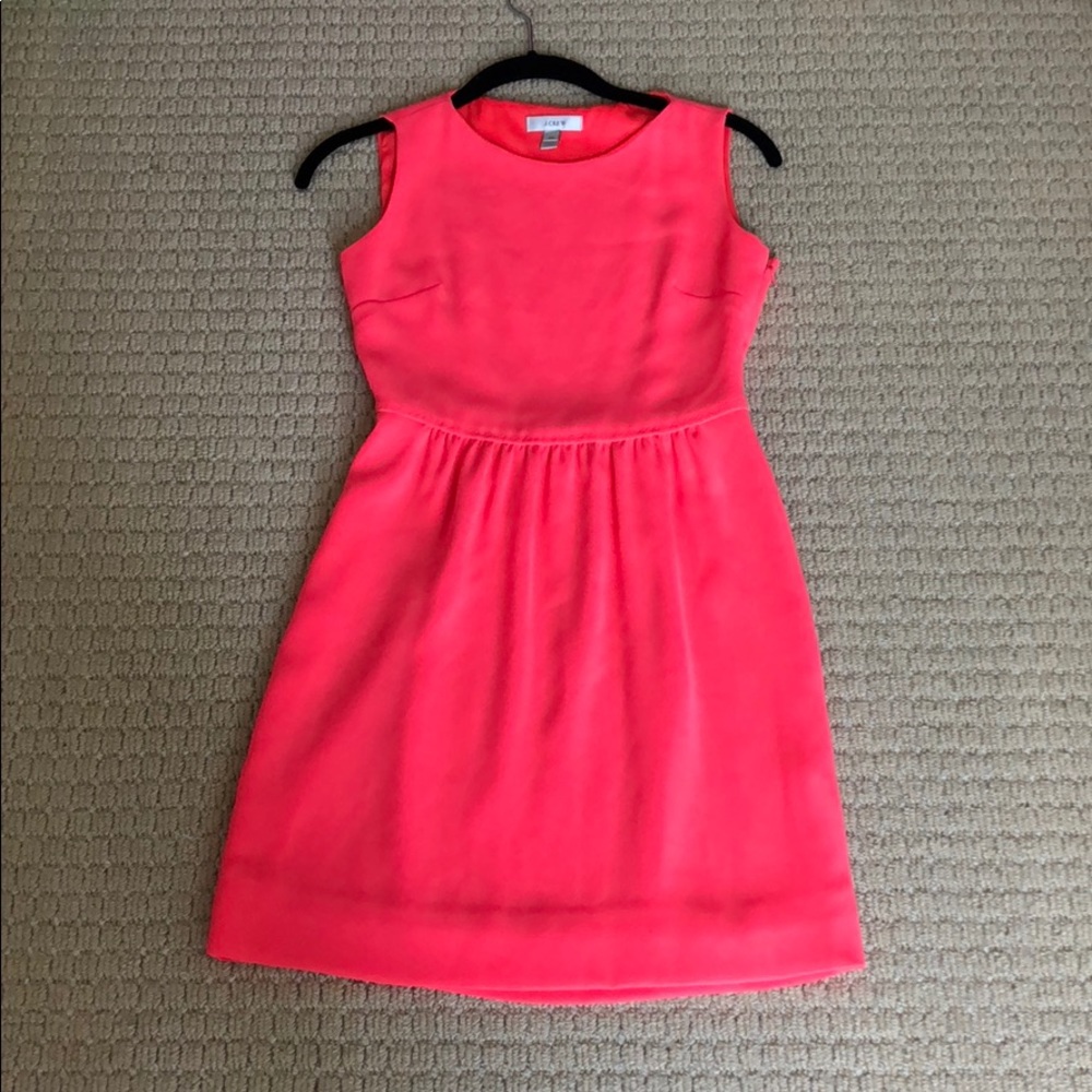 JCrew Coral Fit-And-Flair Midi Dress